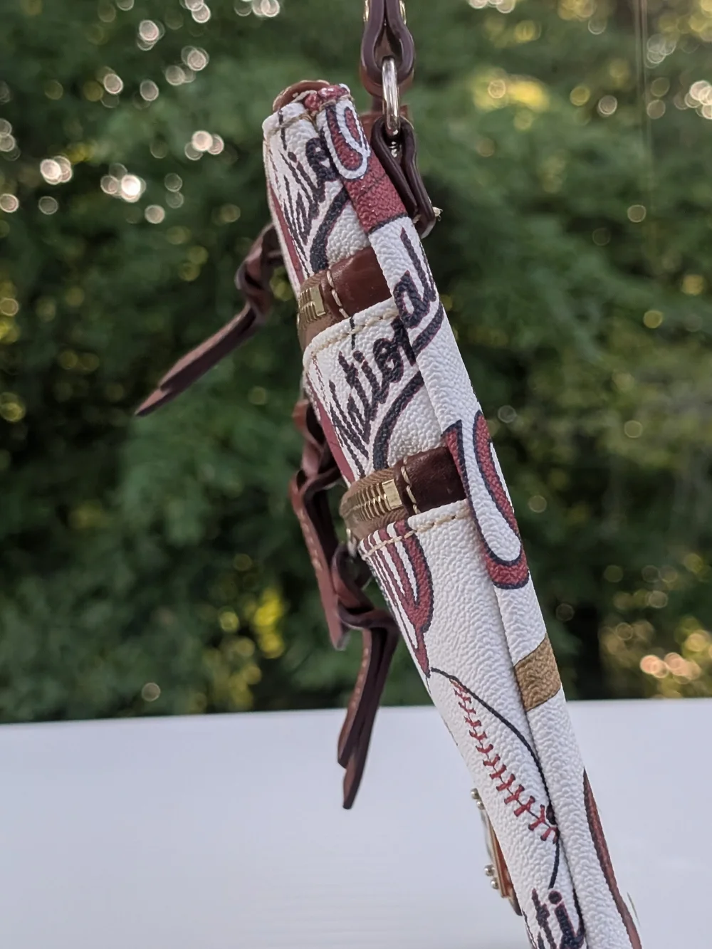 Dooney & Bourke Maroon and White Washington Nationals Crossbody Bag